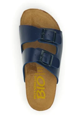 Blaue Hausschuhe mit doppelter Schnalle Pittarello bio 257A206SR