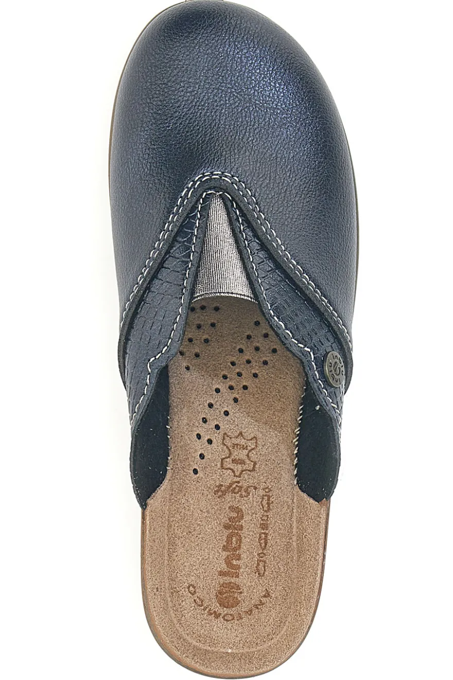 Blaue Hausschuhe mit gewelltem Profil und Komfort-Innensohle Inblu 79 LY