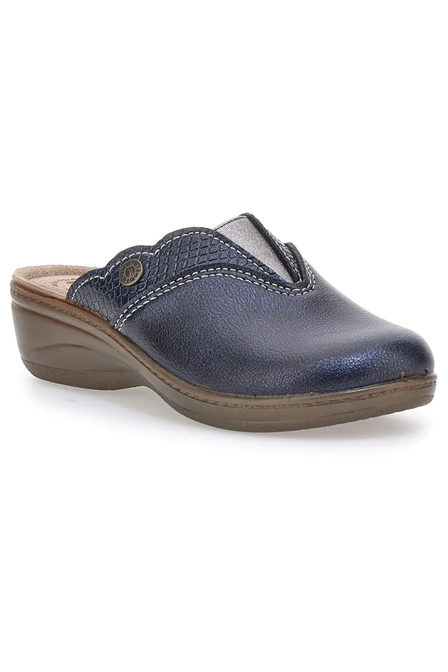 Blaue Hausschuhe mit gewelltem Profil und Komfort-Innensohle Inblu 79 LY