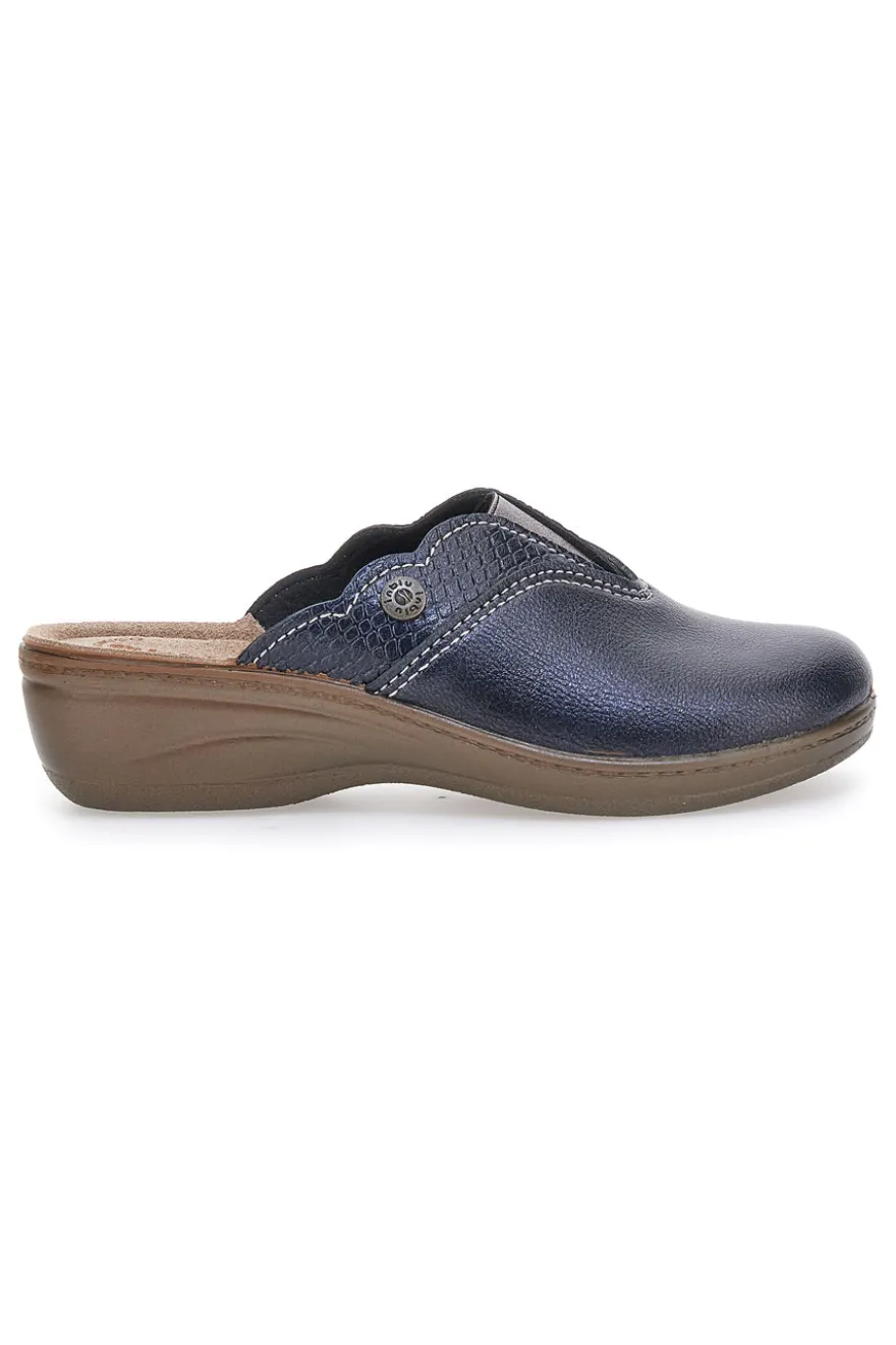 Blaue Hausschuhe mit gewelltem Profil und Komfort-Innensohle Inblu 79 LY