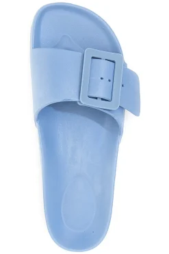 Blaue Hausschuhe mit Maxi-Schnalle 2T2L 931