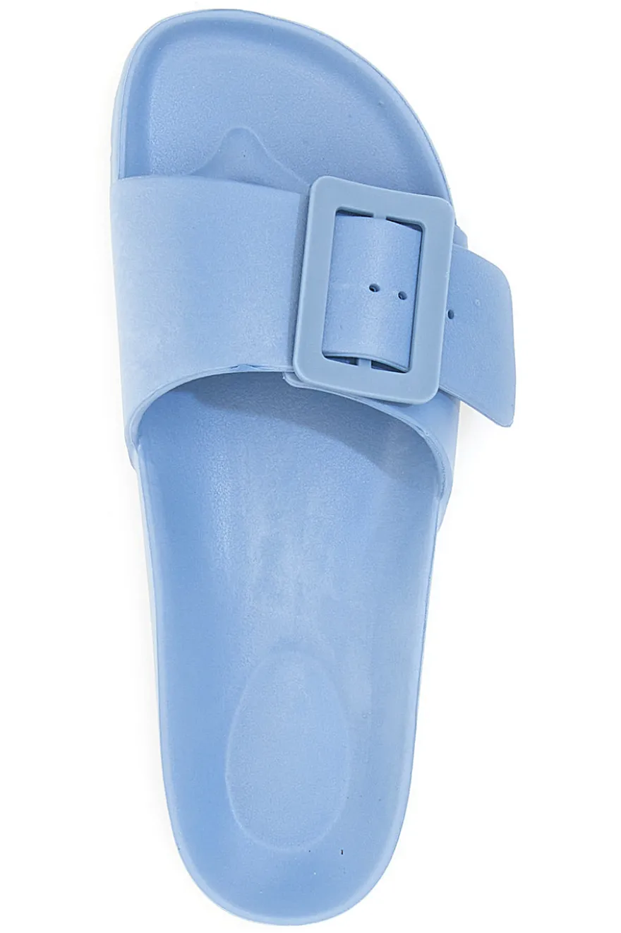 Blaue Hausschuhe mit Maxi-Schnalle 2T2L 931