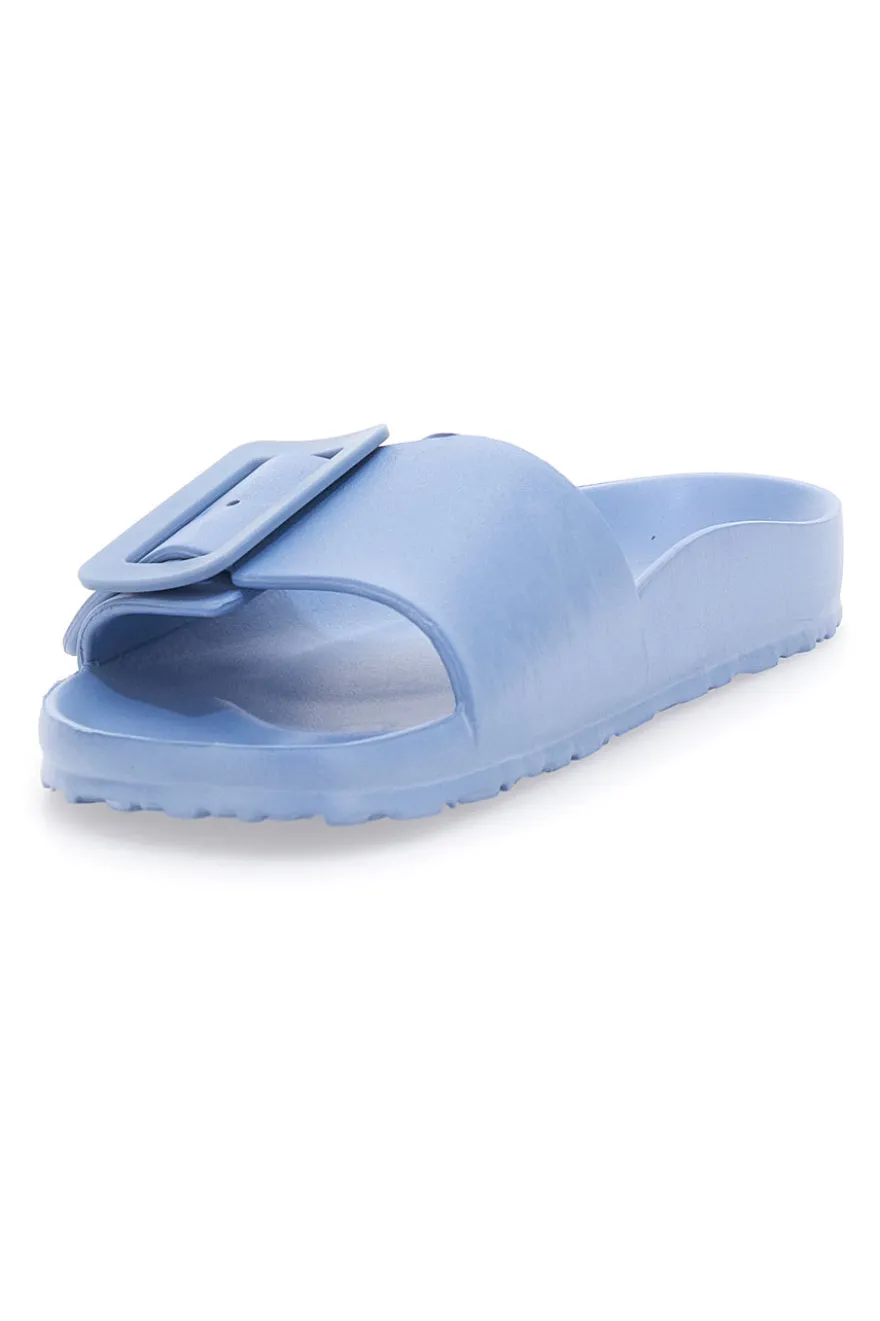 Blaue Hausschuhe mit Maxi-Schnalle 2T2L 931