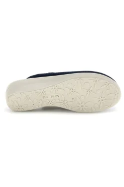 Blaue Hausschuhe mit rutschfester Innensohle aus echtem Leder Fly Flot 90T40368FE
