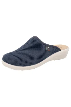 Blaue Hausschuhe mit rutschfester Innensohle aus echtem Leder Fly Flot 90T40368FE