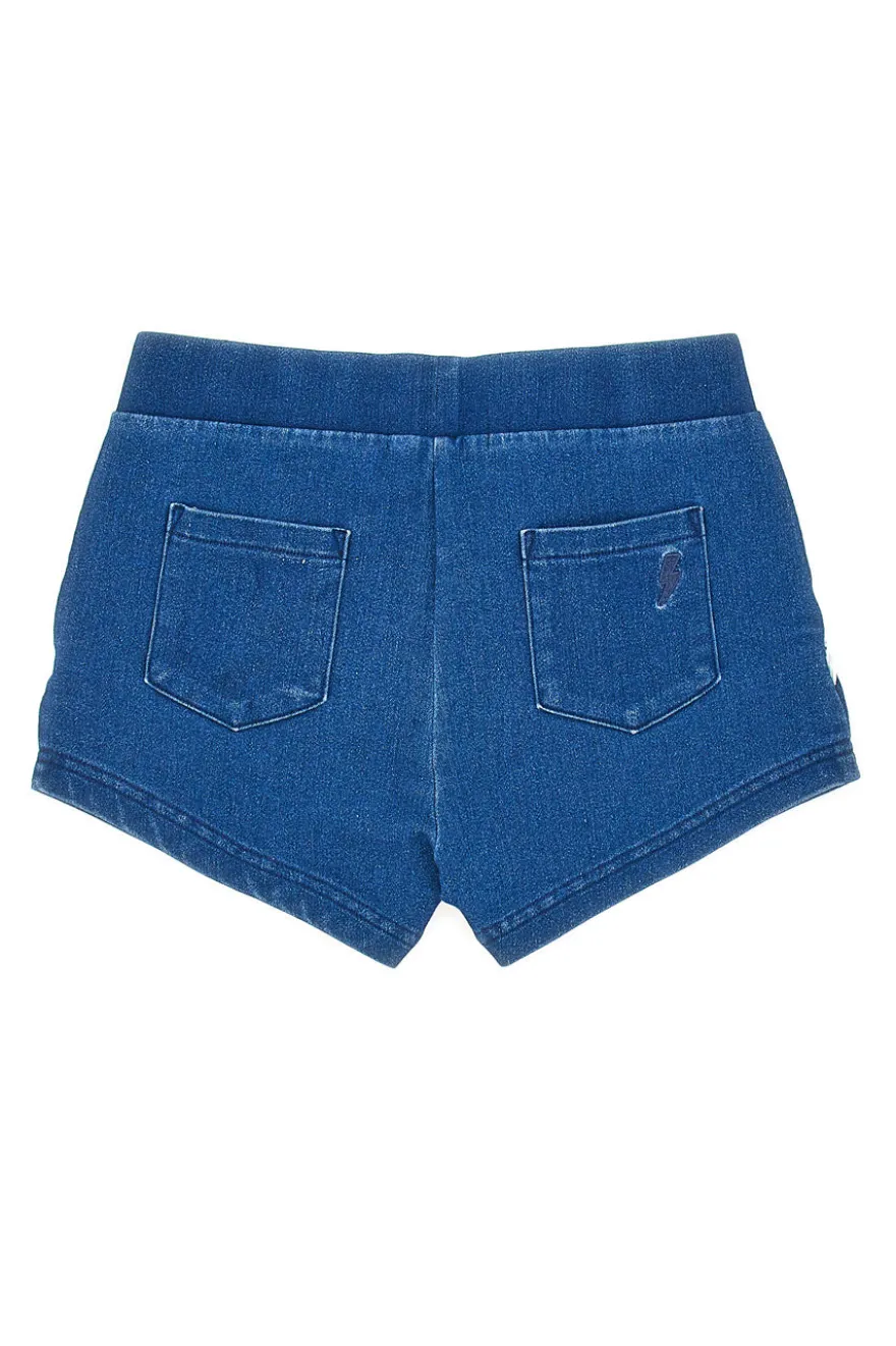 Blaue Jeansshorts mit weißer Spitze Pitt Kids PT-G-SP-05086
