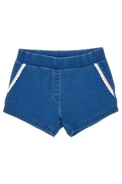 Blaue Jeansshorts mit weißer Spitze Pitt Kids PT-G-SP-05086