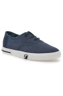 Blaue Jeans-Sneaker mit Goodyear-Schnürsenkeln 41036