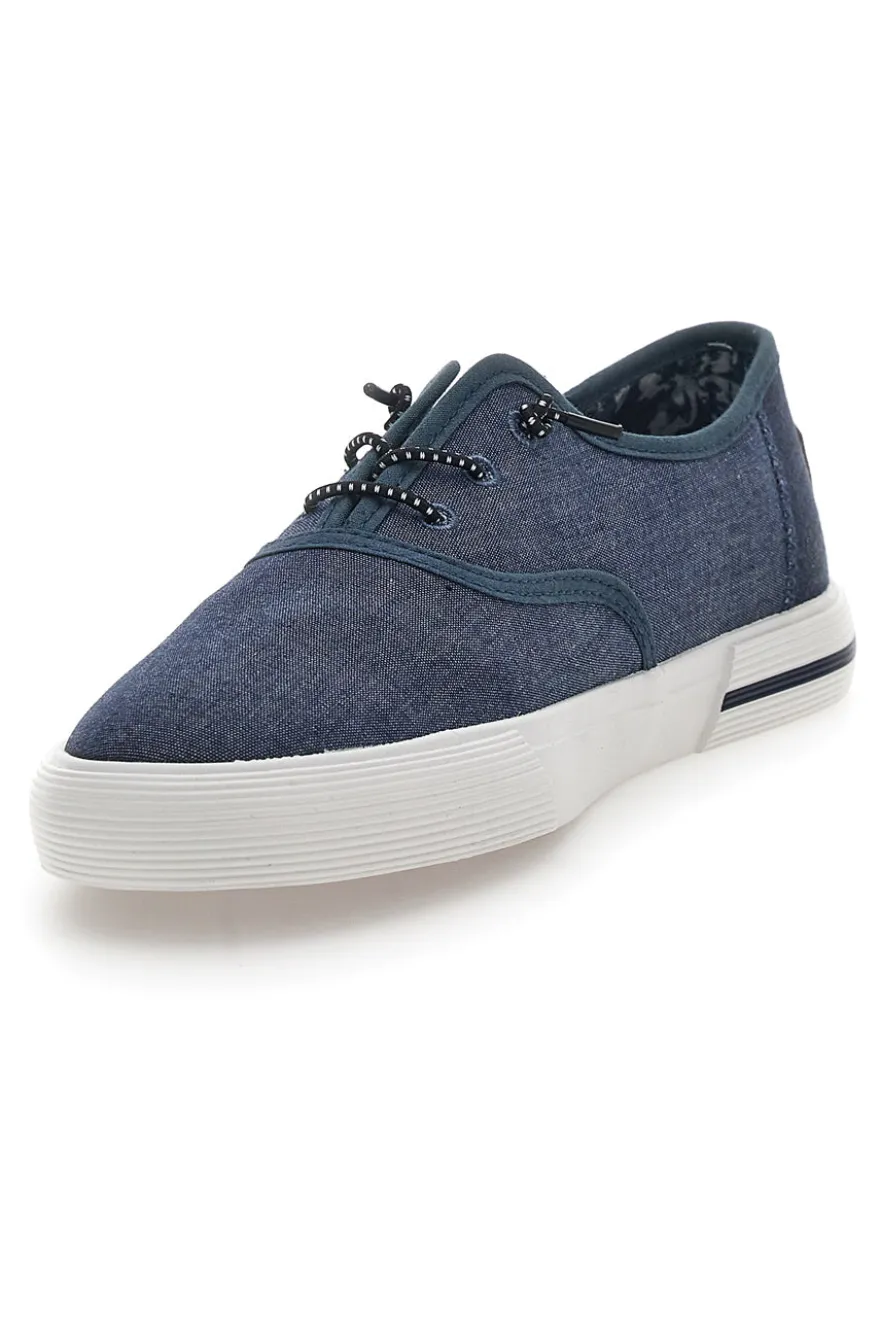 Blaue Jeans-Sneaker mit Goodyear-Schnürsenkeln 41036