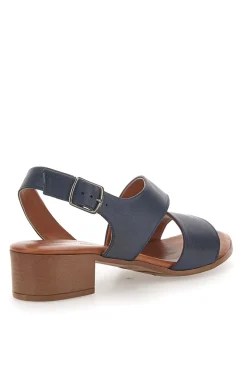 Blaue Sandalen mit niedrigem Absatz und Obermaterial aus Leder PITTARELLO LOOK 243080