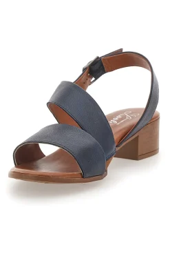 Blaue Sandalen mit niedrigem Absatz und Obermaterial aus Leder PITTARELLO LOOK 243080