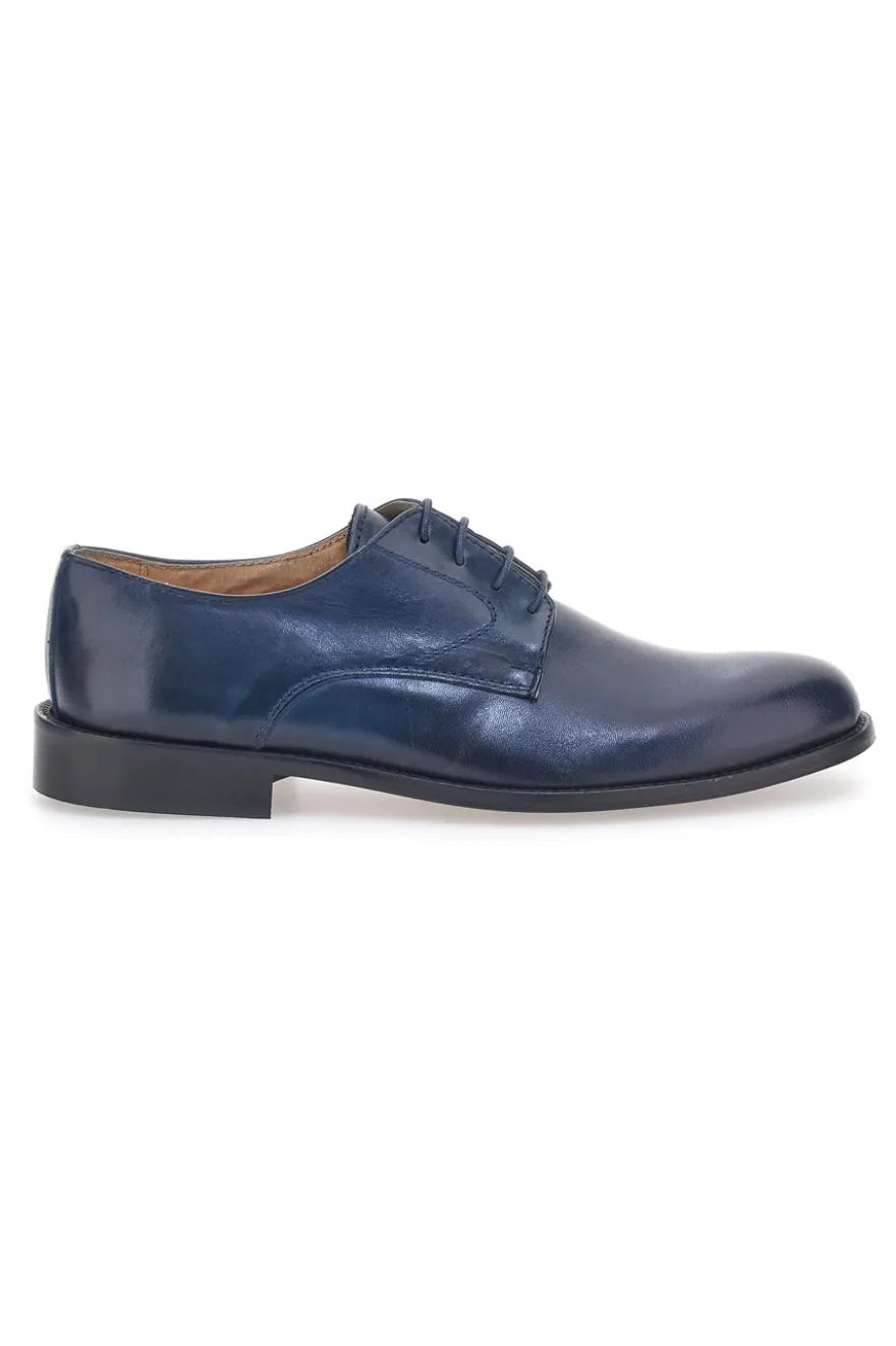 Blaue Schnürschuhe aus echtem Leder Pittarello 7720