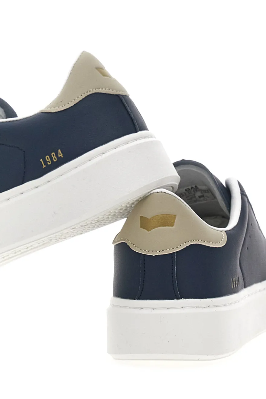 Blaue Sneakers mit beigen Details Gas Leonard Ltx