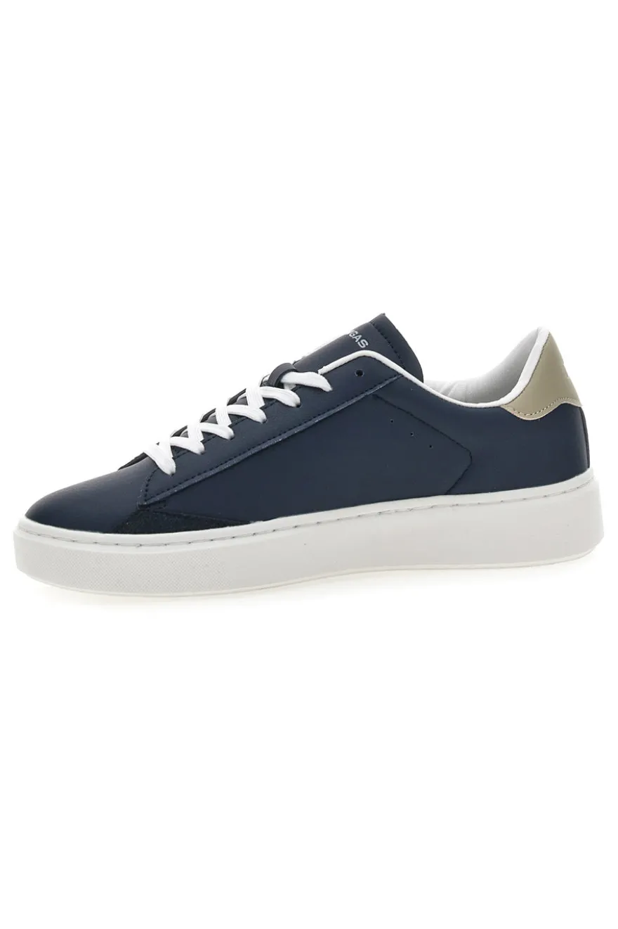 Blaue Sneakers mit beigen Details Gas Leonard Ltx