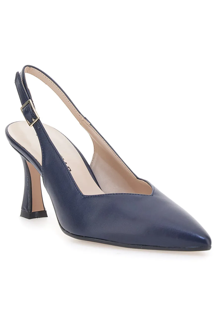 Blaue spitze Slingback-Pumps mit V-Ausschnitt PICTARELLO 149
