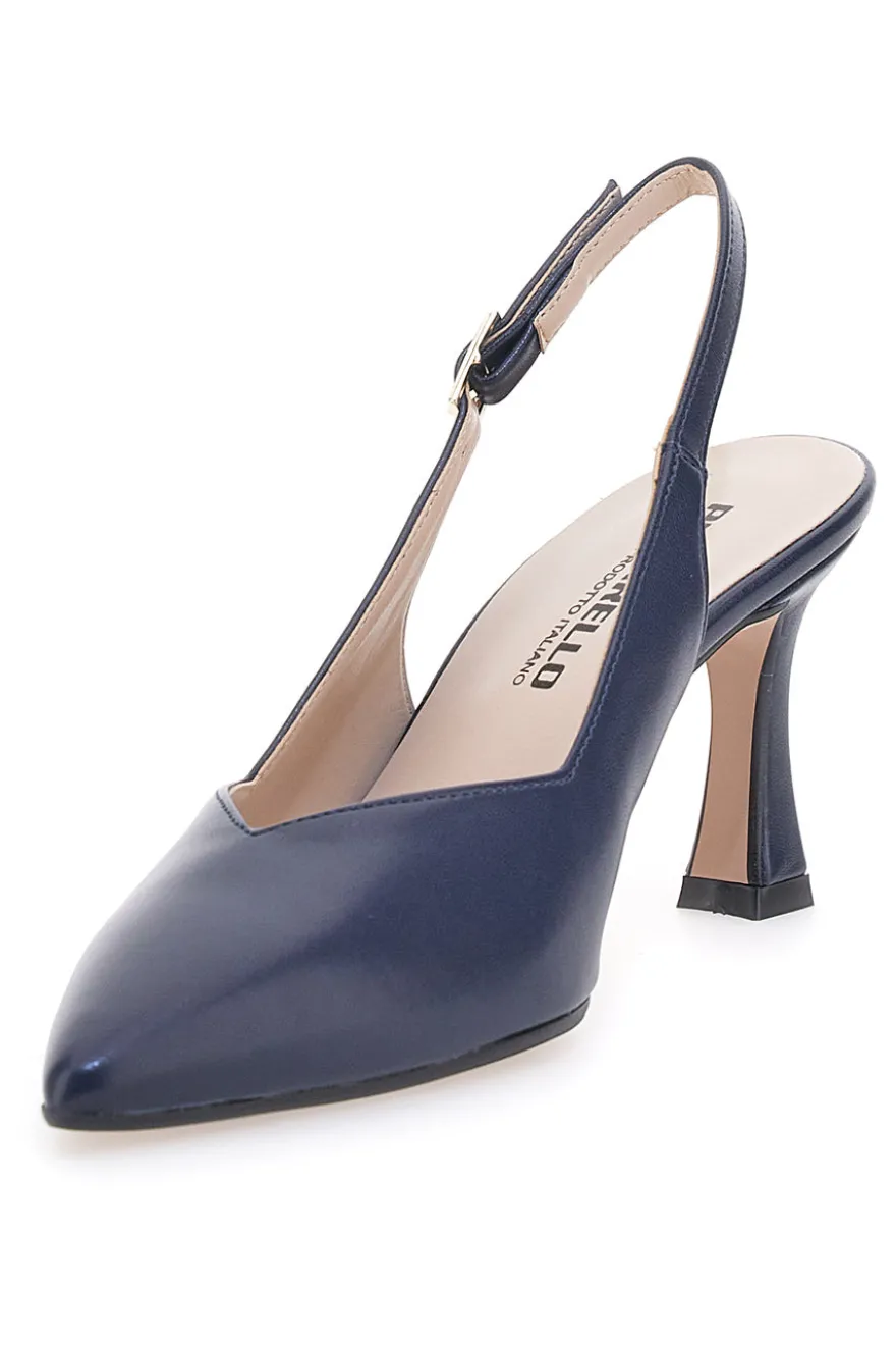 Blaue spitze Slingback-Pumps mit V-Ausschnitt PICTARELLO 149