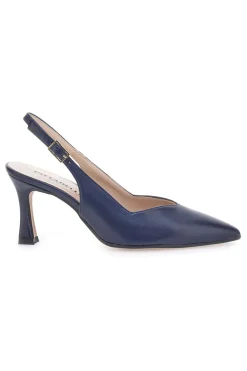 Blaue spitze Slingback-Pumps mit V-Ausschnitt PICTARELLO 149