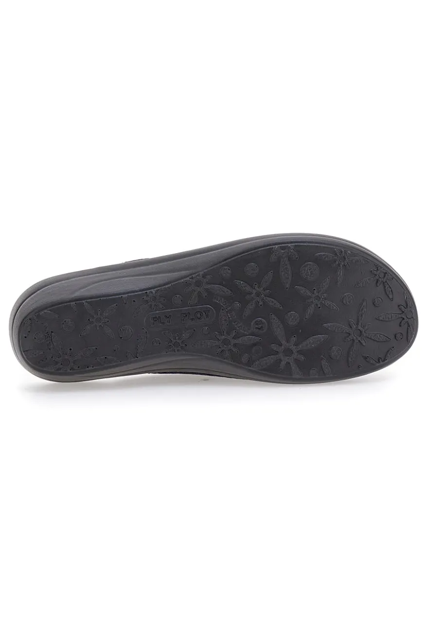 Blaue Stoffpantoffeln Made in Italy Fly Flot 5168