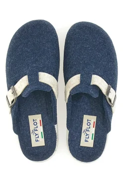 Blaue Stoffpantoffeln Made in Italy Fly Flot 5168