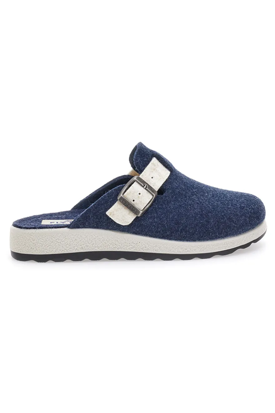 Blaue Stoffpantoffeln Made in Italy Fly Flot 5168