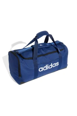 Blaue Tasche mit verstärkten Griffen und weißem Adidas-Logo IN6116