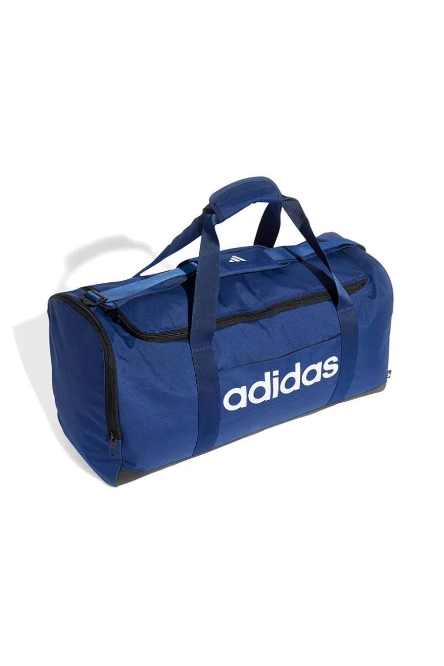 Blaue Tasche mit verstärkten Griffen und weißem Adidas-Logo IN6116