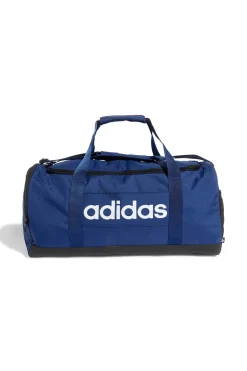 Blaue Tasche mit verstärkten Griffen und weißem Adidas-Logo IN6116