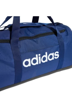 Blaue Tasche mit verstärkten Griffen und weißem Adidas-Logo IN6116