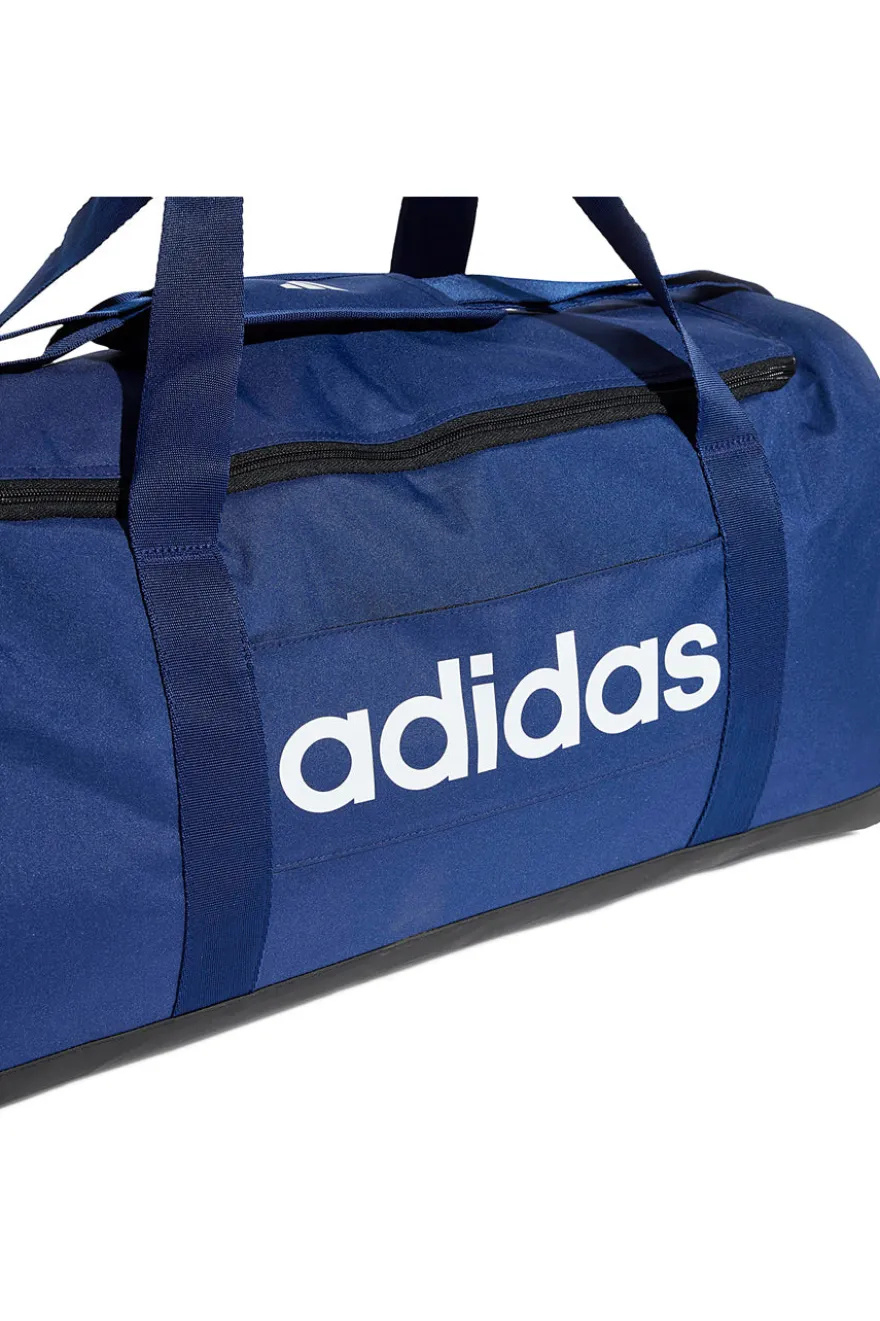 Blaue Tasche mit verstärkten Griffen und weißem Adidas-Logo IN6116