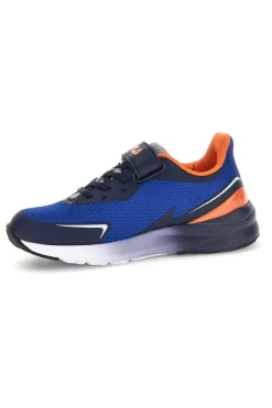 Blaue Turnschuhe mit Riemen und orangefarbenen Einsätzen Fila Crusher V Kids FFK0076
