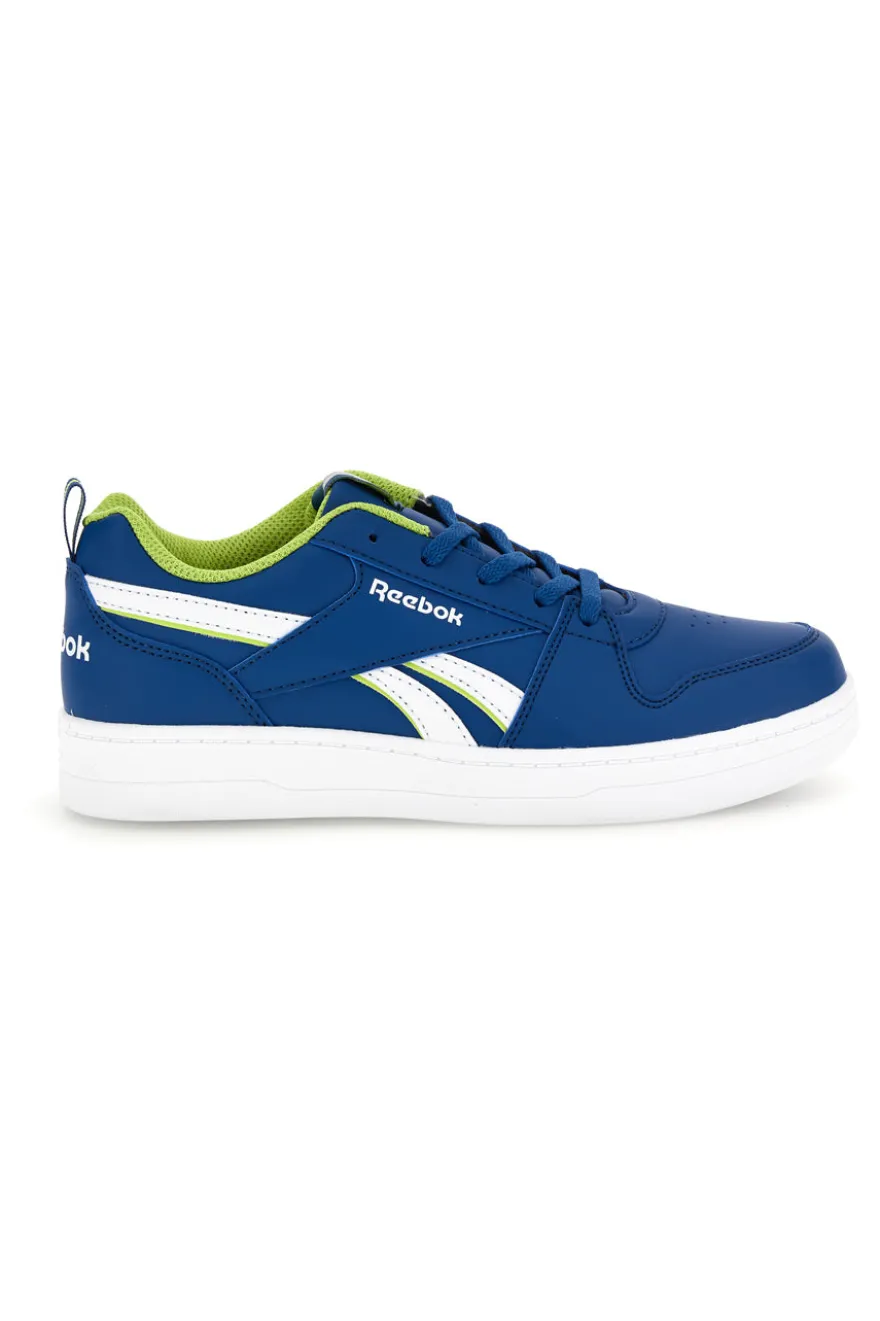 Blaue Turnschuhe mit Schnürsenkeln und weißer Sohle Reebok Royal Prime 2