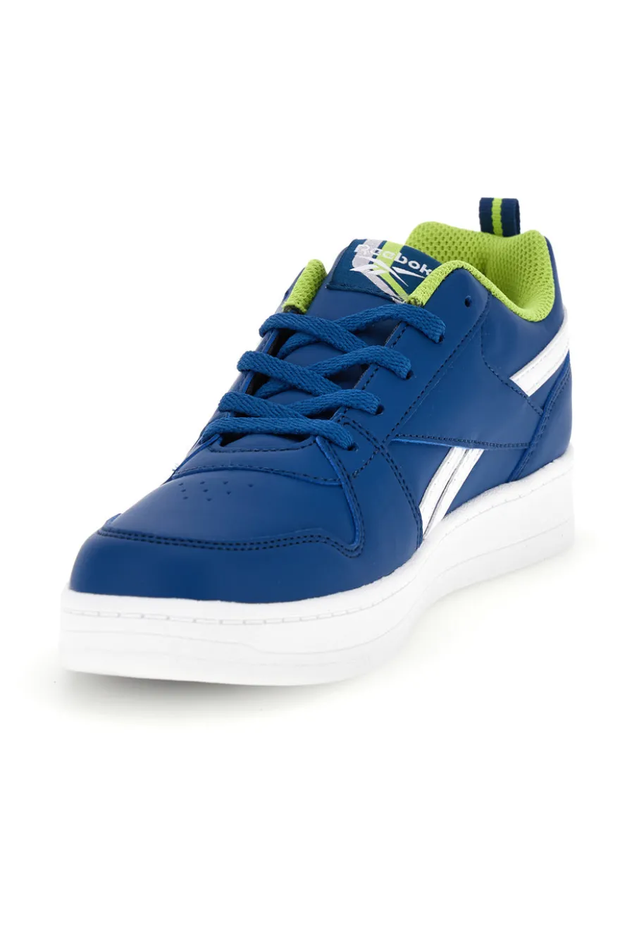 Blaue Turnschuhe mit Schnürsenkeln und weißer Sohle Reebok Royal Prime 2