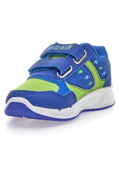 Blaue und grüne Schuhe mit Lichtern und doppeltem Dinosaurierband S8020203T