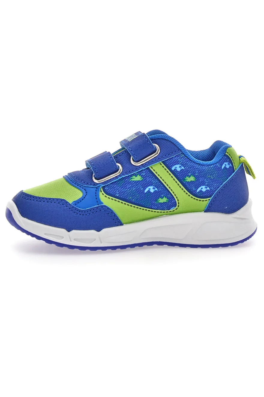Blaue und grüne Schuhe mit Lichtern und doppeltem Dinosaurierband S8020203T
