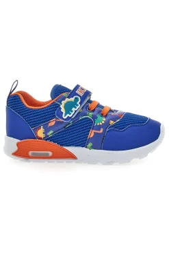 Blaue und orange Dinosaurier gemusterte Turnschuhe Pitt Kinder PK2380A