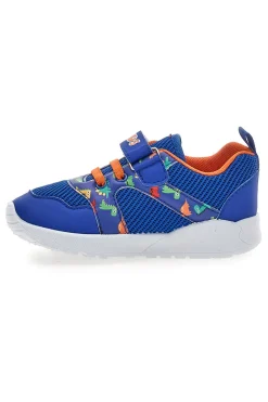 Blaue und orange Dinosaurier gemusterte Turnschuhe Pitt Kinder PK2380A