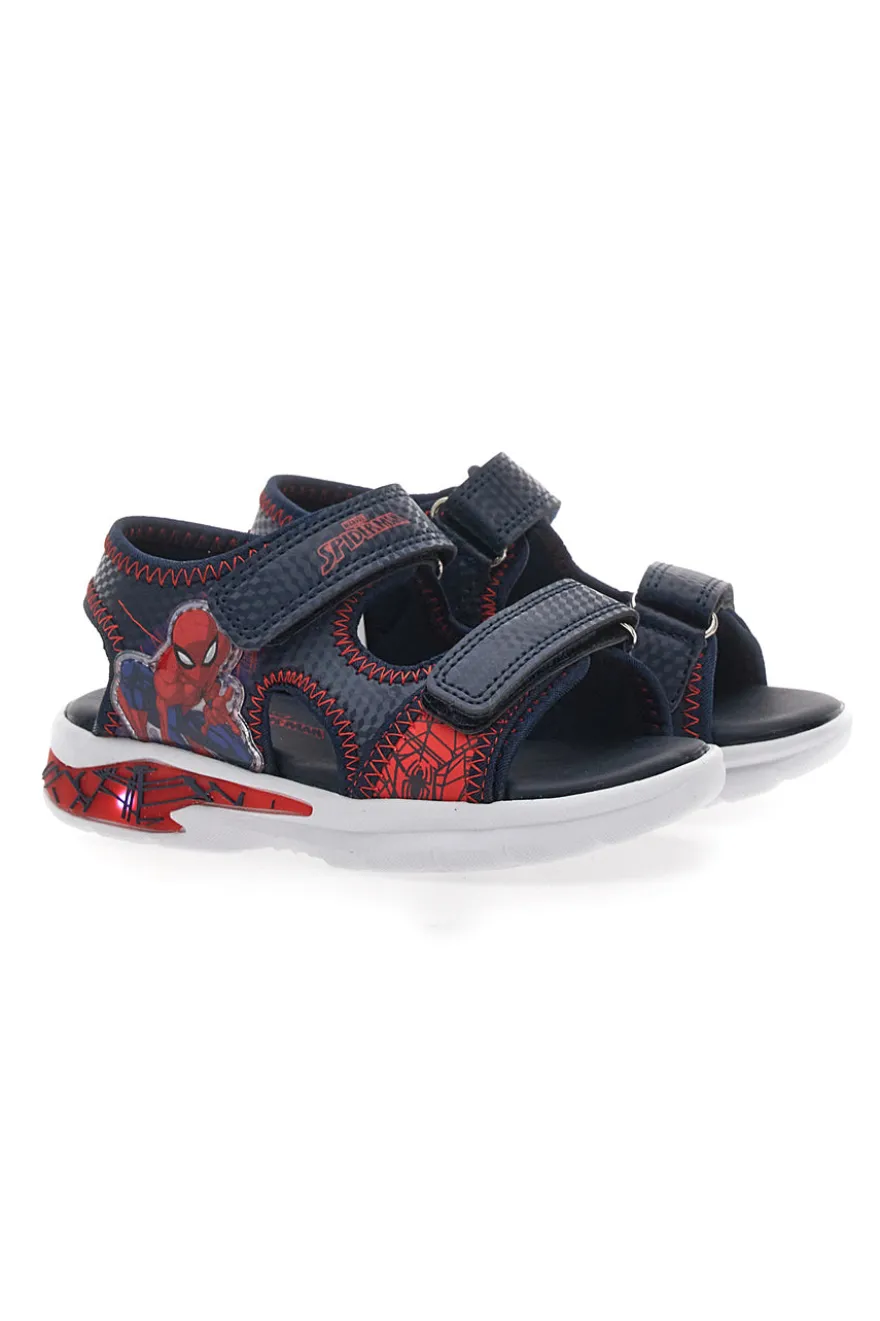 Blaue und rote Sandalen mit Lichtern und verstellbaren Riemen Spiderman M11953M