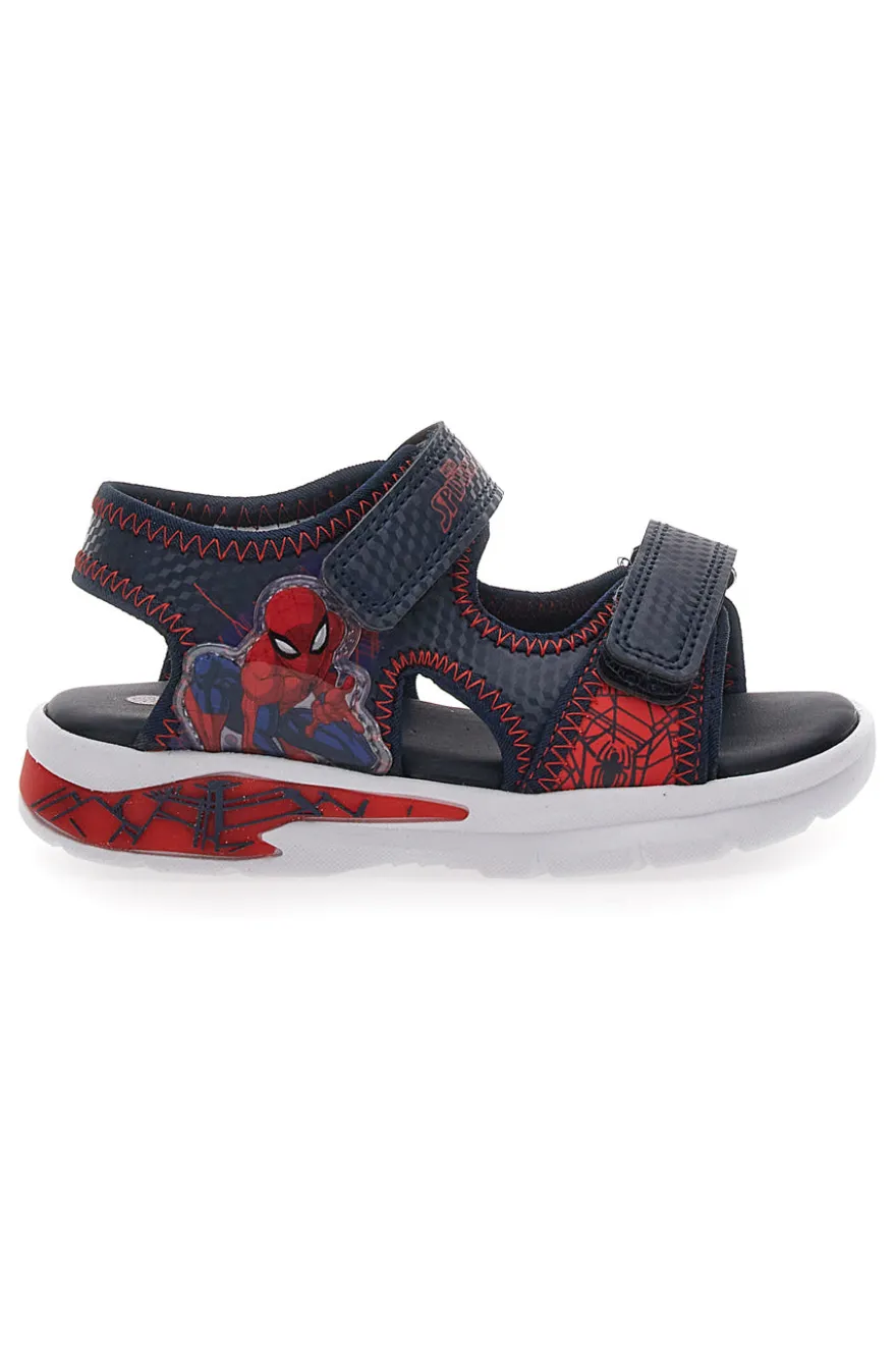 Blaue und rote Sandalen mit Lichtern und verstellbaren Riemen Spiderman M11953M