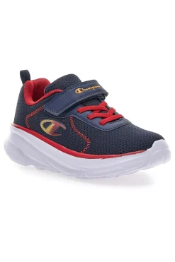 Blaue und rote Turnschuhe mit Riemen Champion HRO J B PS Low