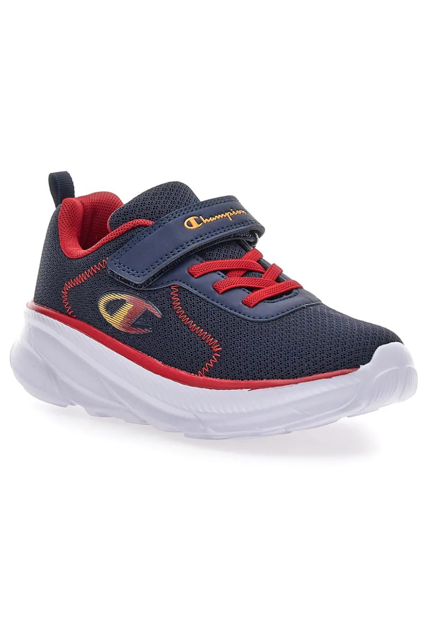 Blaue und rote Turnschuhe mit Riemen Champion HRO J B PS Low