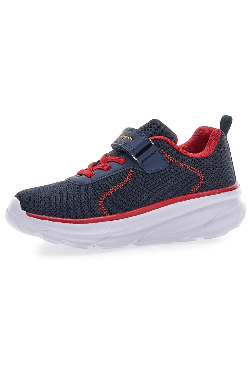 Blaue und rote Turnschuhe mit Riemen Champion HRO J B PS Low