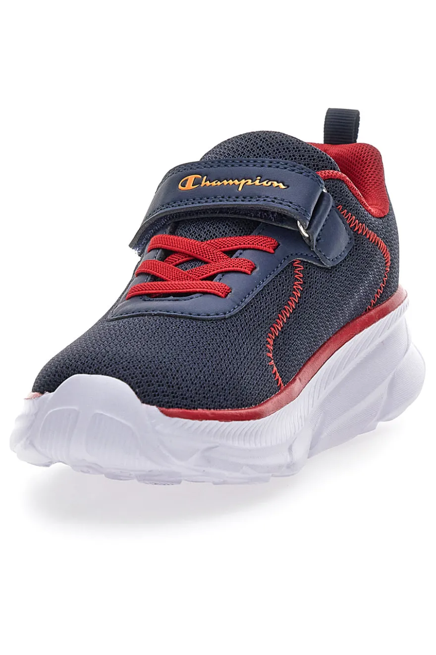 Blaue und rote Turnschuhe mit Riemen Champion HRO J B PS Low