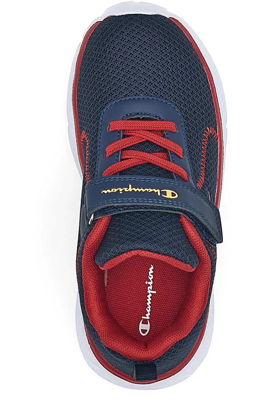 Blaue und rote Turnschuhe mit Riemen Champion HRO J B PS Low