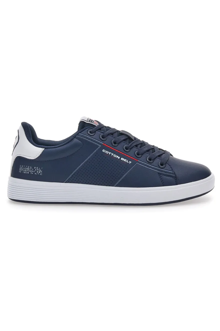 Blaue und weiße Low-Sneaker aus Baumwollgürtel Player Lth
