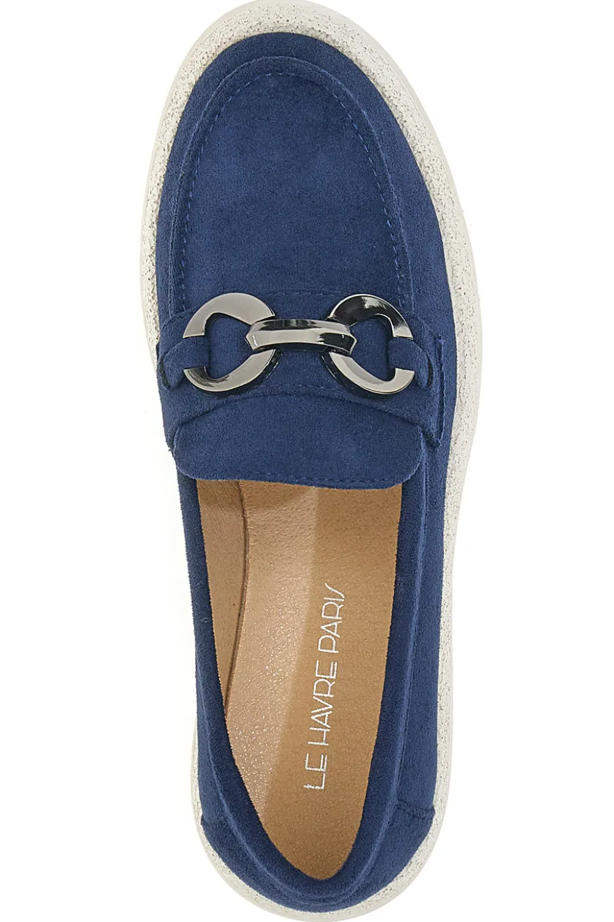 Blauer Wildleder-Mokassin Le Havre Paris 2300513