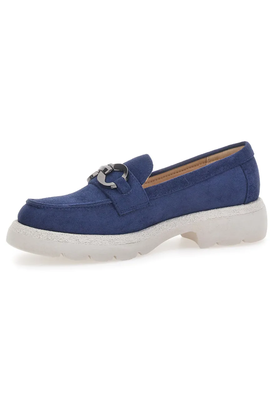 Blauer Wildleder-Mokassin Le Havre Paris 2300513