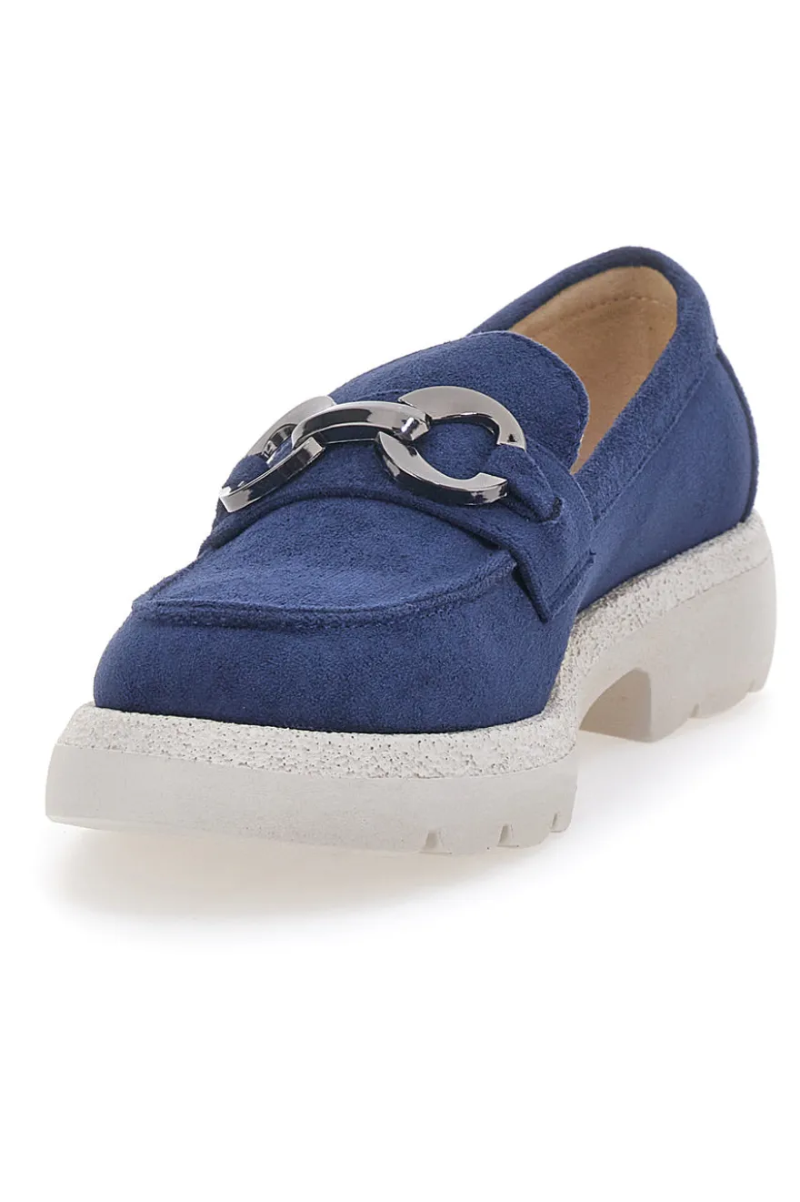 Blauer Wildleder-Mokassin Le Havre Paris 2300513