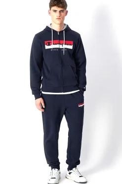 Blaues Sweatshirt mit Reißverschluss CHAMPION HOODED FULL ZIP