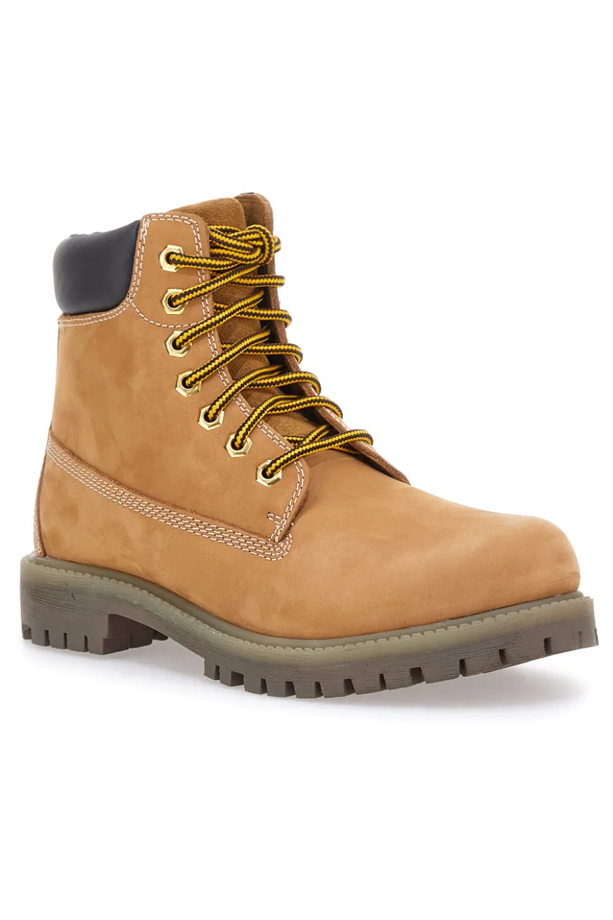 Boardman 11114509 Ockerfarbene Stiefeletten mit gepolstertem Kragen