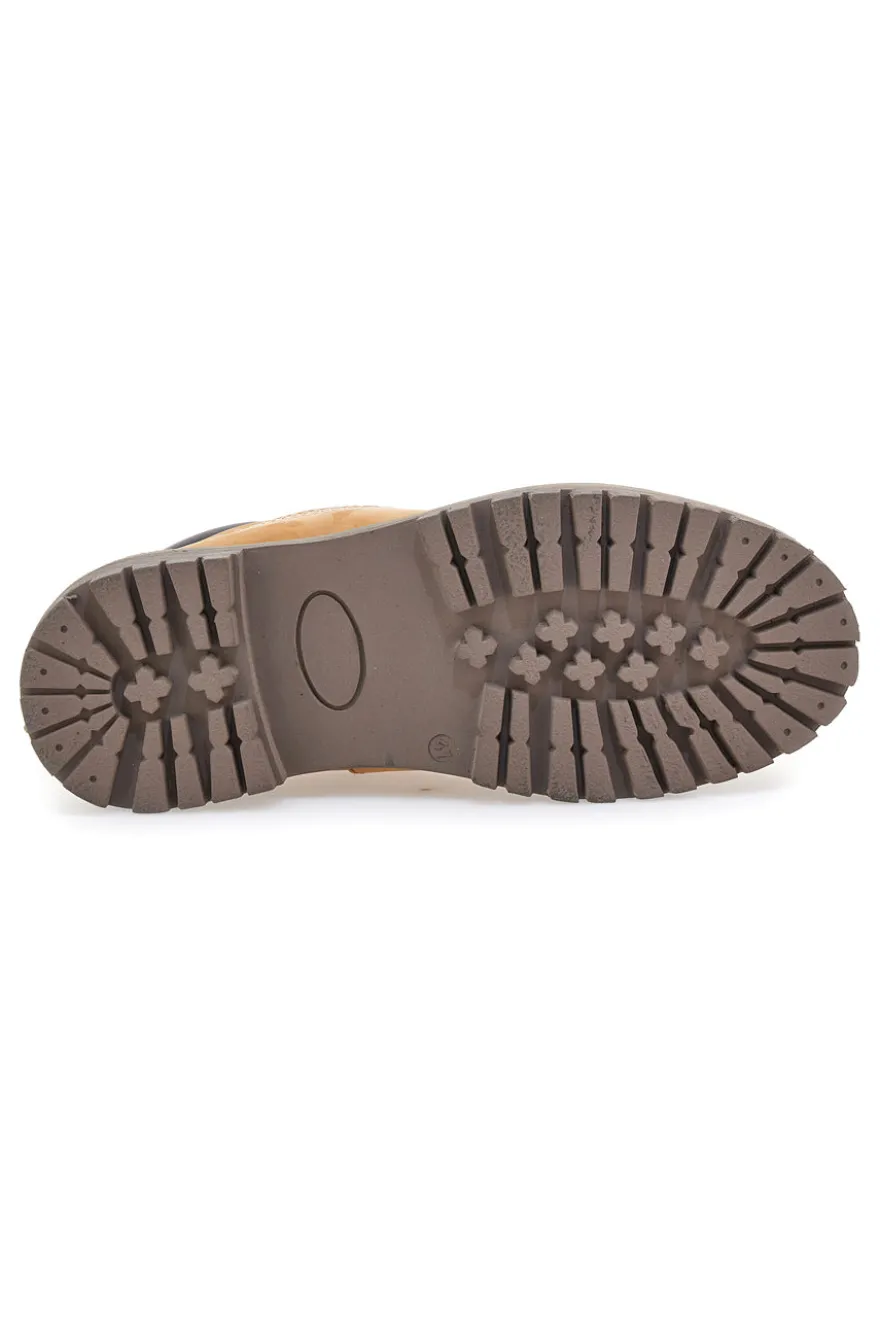 Boardman 11114509 Ockerfarbene Stiefeletten mit gepolstertem Kragen